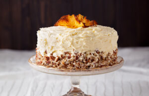 US Southern Hummingbird Cake on a Dark Wooden Background